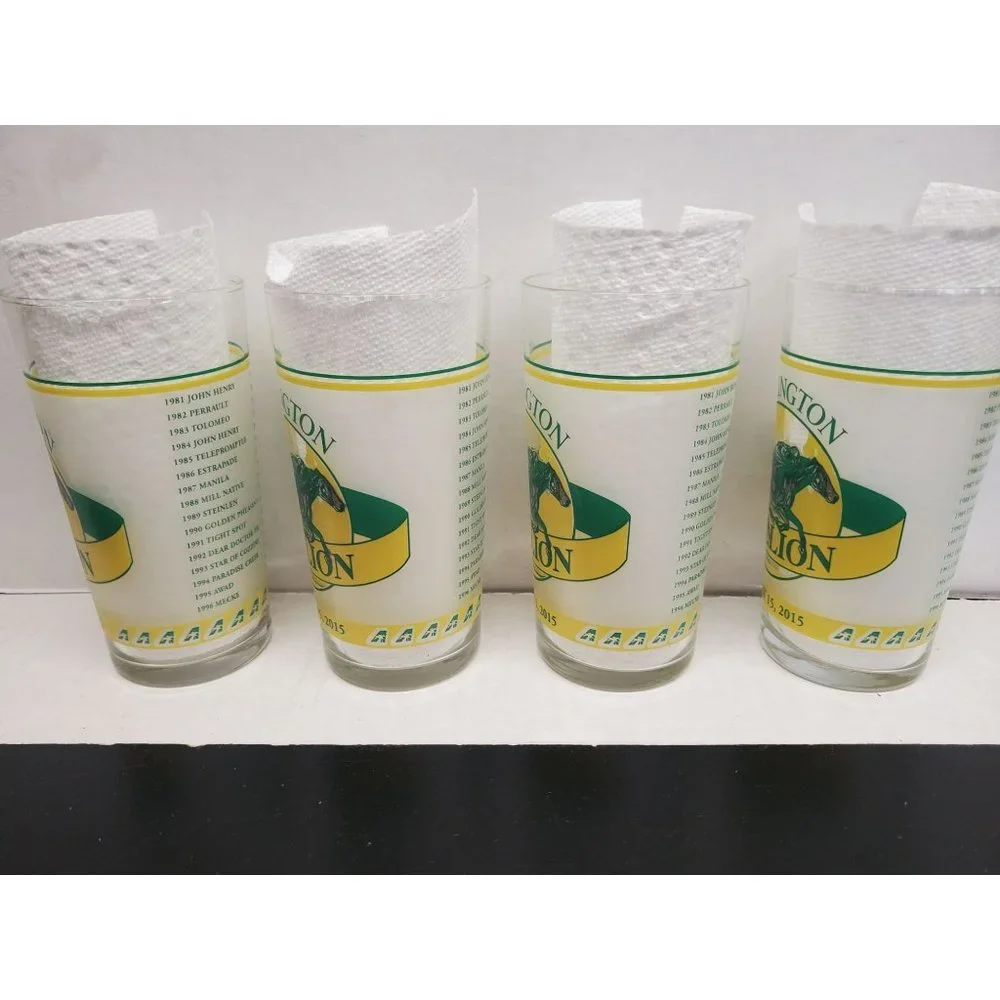 2015 Arlington  Million Glasses-Set of 4-closed Arlington‎ Park Horse Race Track